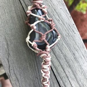 Botswana Agate Macrame Necklace